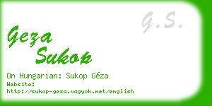geza sukop business card